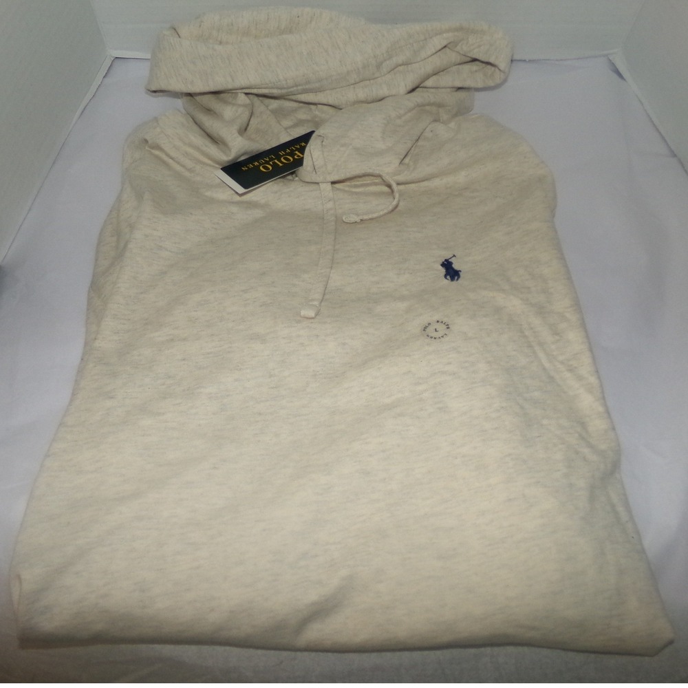 Polo Ralph Lauren Mens SZ LRG Hooded T-Shirt Oatmeal Heather NWT